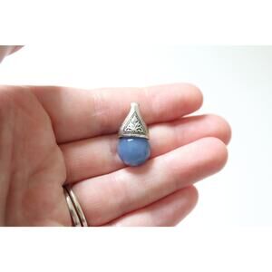 Sterling Silver Simulated Blue Pearl Bead Charm